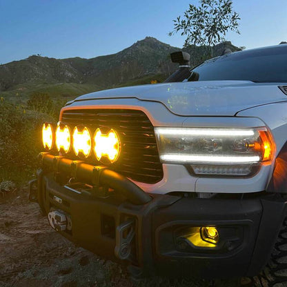 KC HiLiTES SlimLite 8in. LED Light Shield SAE Driving (Shield Only) - Selective Yellow 5210 5210 Photo - lifestyle view