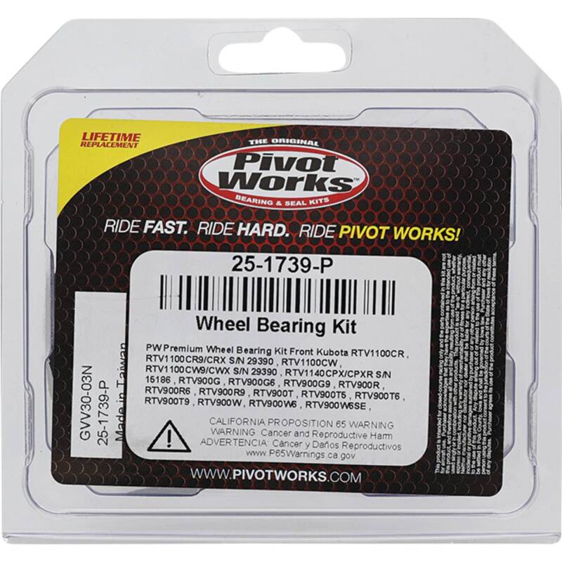 Pivot Works Kubota Wheel Bearing Kit Premium Bearings 25-1739-P 25-1739-P Photo - Primary