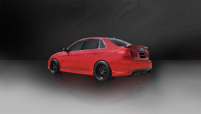 Corsa 08-10 Subaru Impreza WRX Sedan 2.5L Turbo Manual 3in Sport Cat-Back Exhaust w/4in Black Tips 14865BLK 14865BLK Photo - Mounted