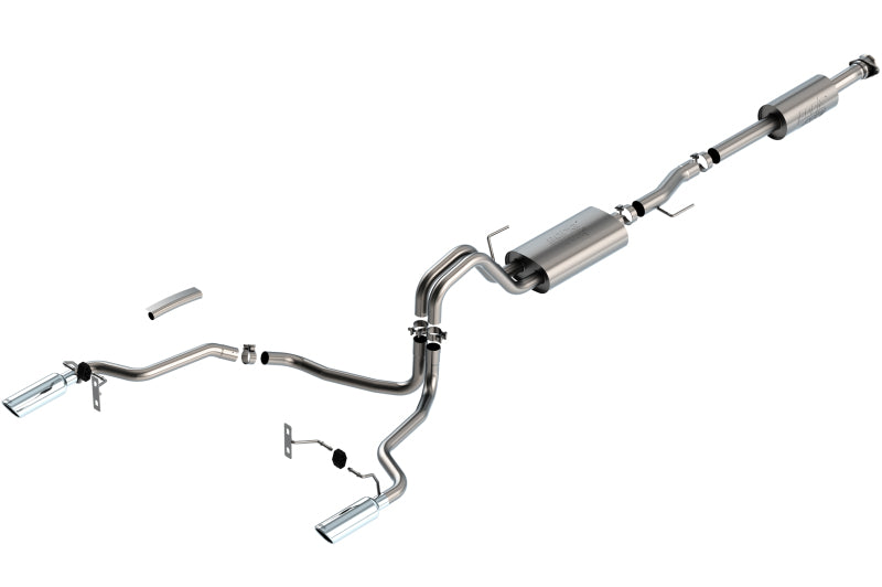 Borla F-150 2021 3.3L CC SB EC STB XL/XLT/Lariat/KR/Plnm/LTD 3/2.25 SRE Cat-Back ATAK Chrome Tips 140879 140879 Photo - Primary