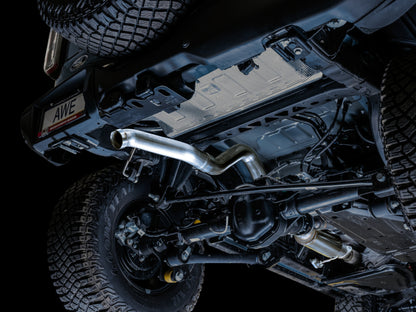 AWE Tuning 2021+ Ford Bronco 0FG Exhaust (No Tips) w/ Bash Guard 3015-21000 3015-21000 Photo - Mounted