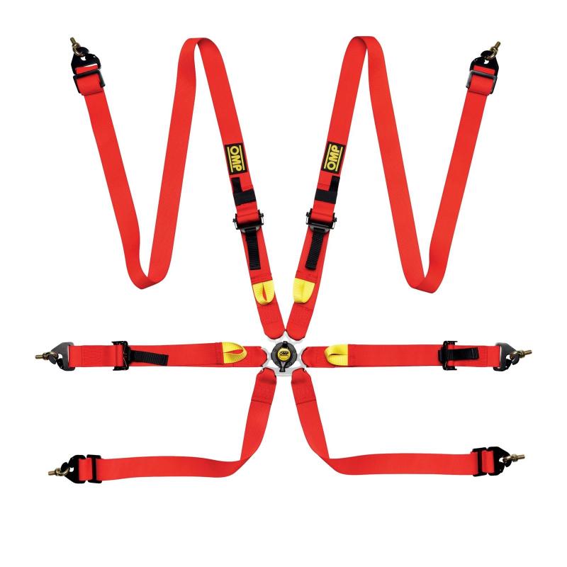 OMP Safety Harness First 2In Red (Fia 8853-2016) Pull Up - Steel Adj DA0-0208-A01-061 DA0-0208-A01-061 Photo - Primary