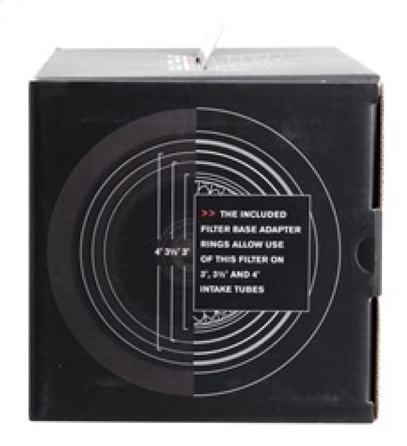 Spectre Adjustable Conical Air Filter 9-1/2in. Tall (Fits 3in. / 3-1/2in. / 4in. Tubes) - Black 9731 9731 Photo - in package
