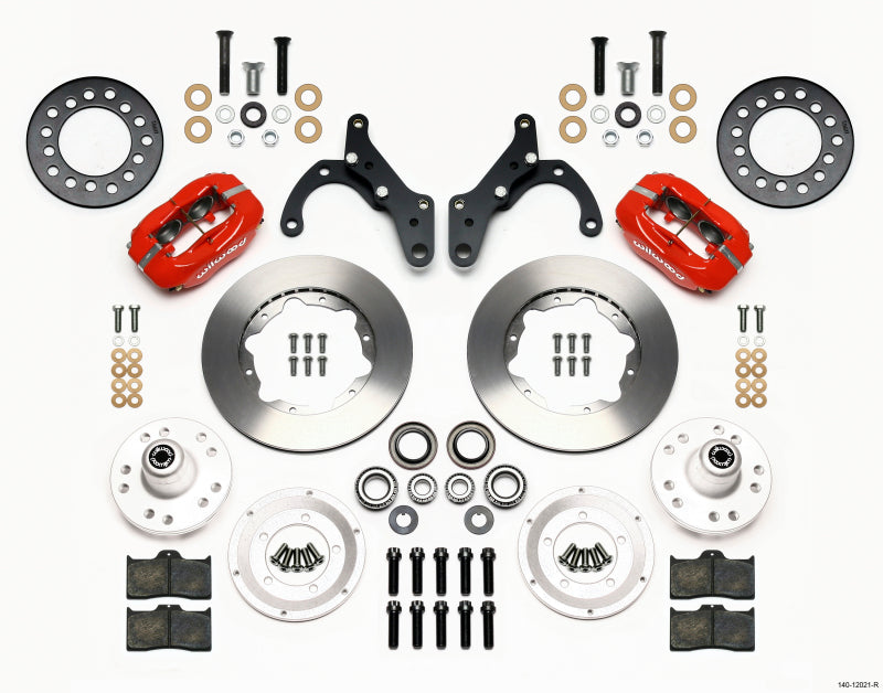Wilwood Forged Dynalite Front Kit 11.00in Red 65-68 Chevy Impala -Drum Spindle 140-12021-R 140-12021-R Photo - Primary