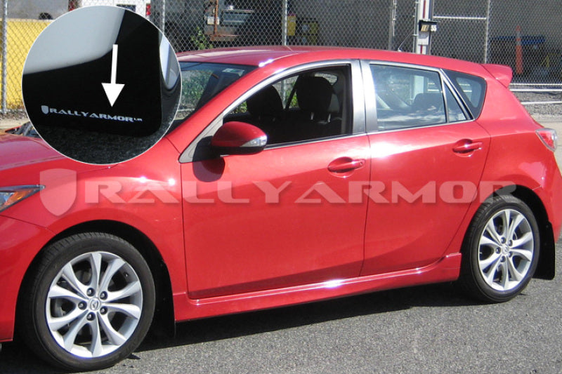Rally Armor 2010-13 Mazda3/Spd3 Mud flap White Logo MF17-UR-BLK/WH User 1