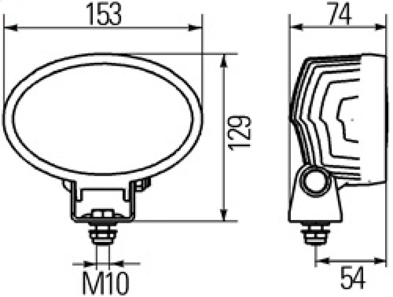 Hella Work Lamp Na 0Gr Md1224 Dt Ov100 1Ga 996661001 996661001 Technical Drawing