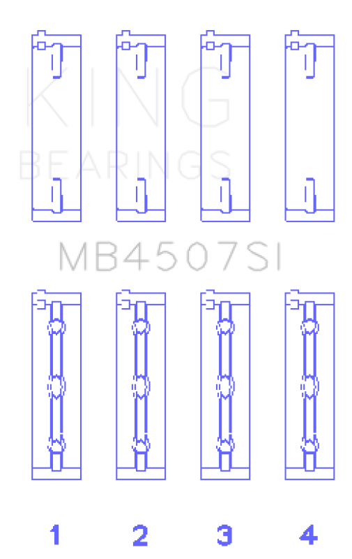 King Engine Bearings Suzuki H25A H27A (Size +0.25mm) Main Bearing Set MB4507SI0.25 MB4507SI0.25 Photo - Primary
