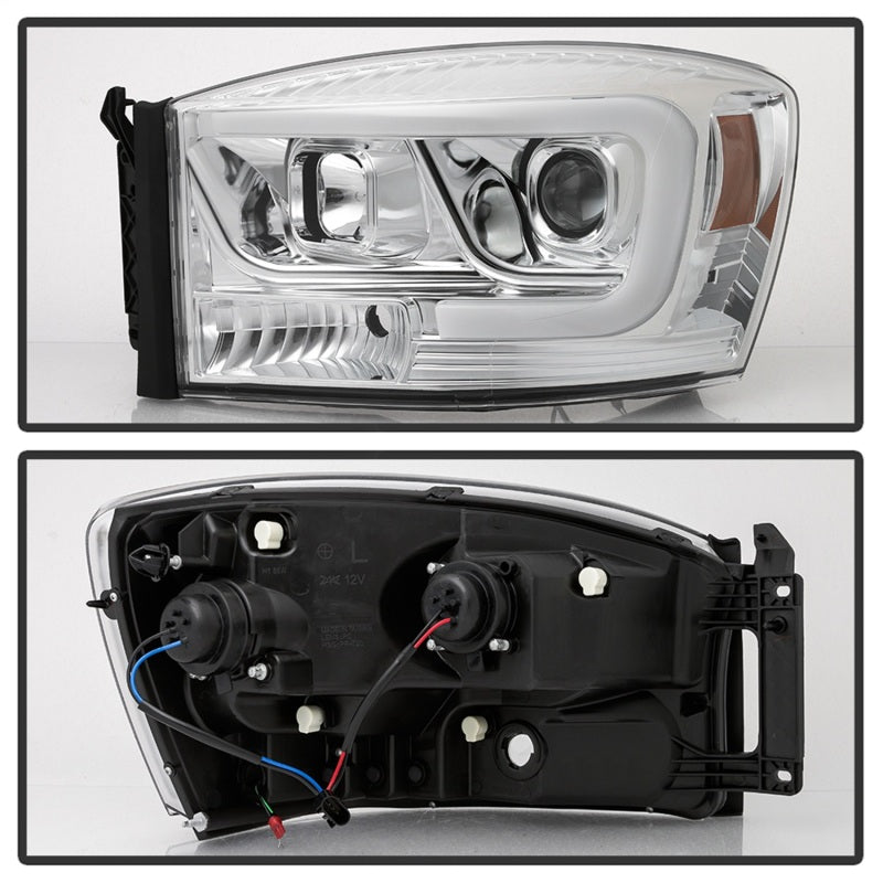 Spyder Dodge Ram 1500 06-08 V2 Projector Headlights - Light Bar DRL - Chrome (PRO-YD-DR06V2-LB-C) 5085290 5085290 Photo - Unmounted