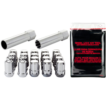 McGard SplineDrive Tuner 5 Lug Install Kit w/Locks & Tool (Cone) M12X1.25 / 13/16 Hex - Chrome 65554 65554 Photo - out of package