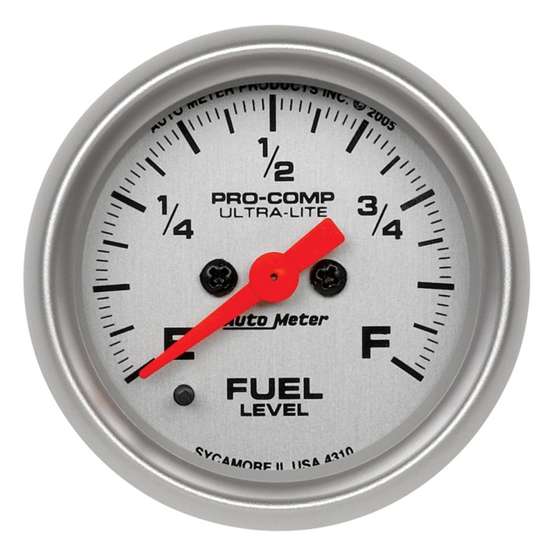 Autometer Gauge, Fuel Level, 2 1/16", 0-280? Programmable, Ultra-Lite 4310 Photo - Primary