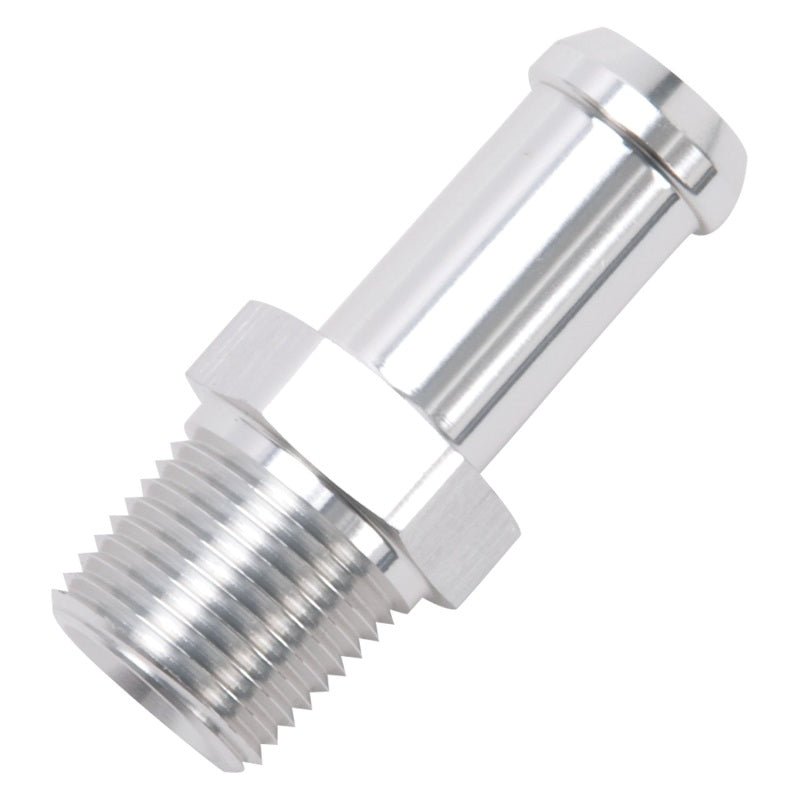 Edelbrock Hose End, Straight, 3/8" NPT to 1/2" Barb, Clear Anodize 8115 Photo - Unmounted