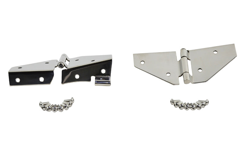 Kentrol 76-95 Jeep CJ/Wrangler YJ Windshield Hinge No Mirror Holes Pair - Polished Silver 30427 30427 Photo - Primary