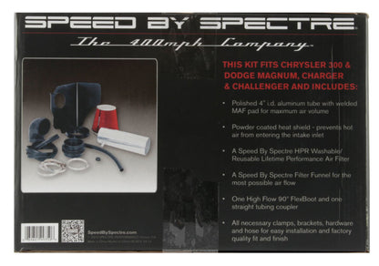 Spectre 05-10 Chrysler 300C V8-5.7/6.1L F/I Air Intake Kit - Polished w/Red Filter 9935 9935 Photo - in package