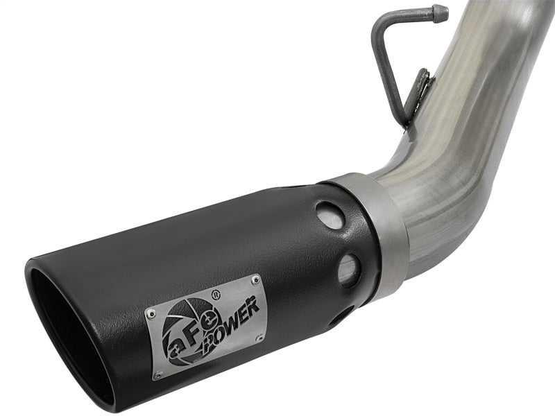 aFe Large Bore-HD 4in 409 Stainless Steel DPF-Back Exhaust System w/Dual B 49-44086-B Photo - Unmounted