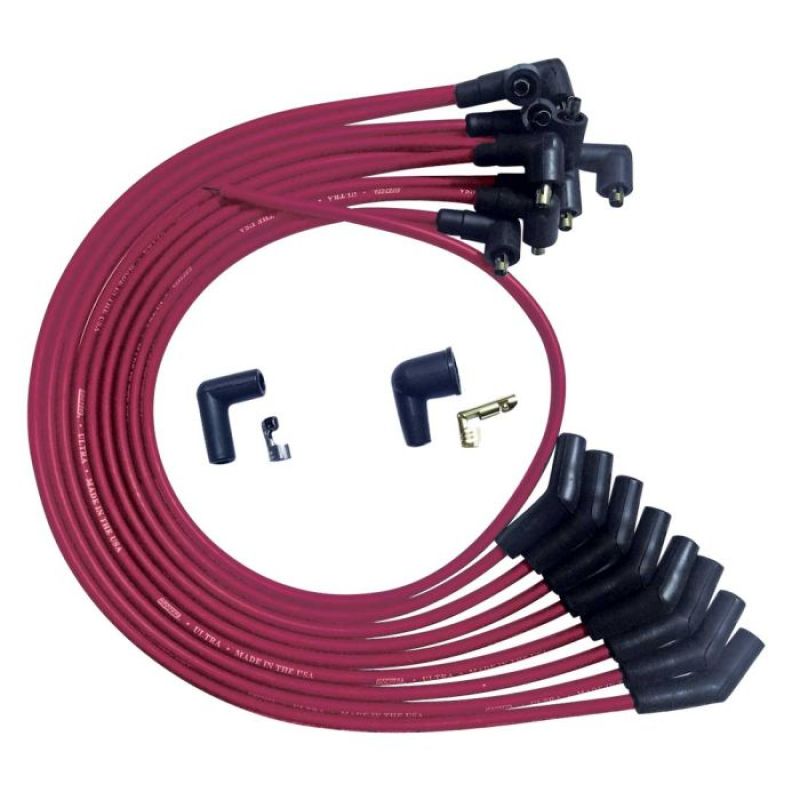 Moroso SB Ford 351W 135 Deg Plug Boots Non-HEI Ultra Spark Plug Wire Set - Red 52073 52073 User 1