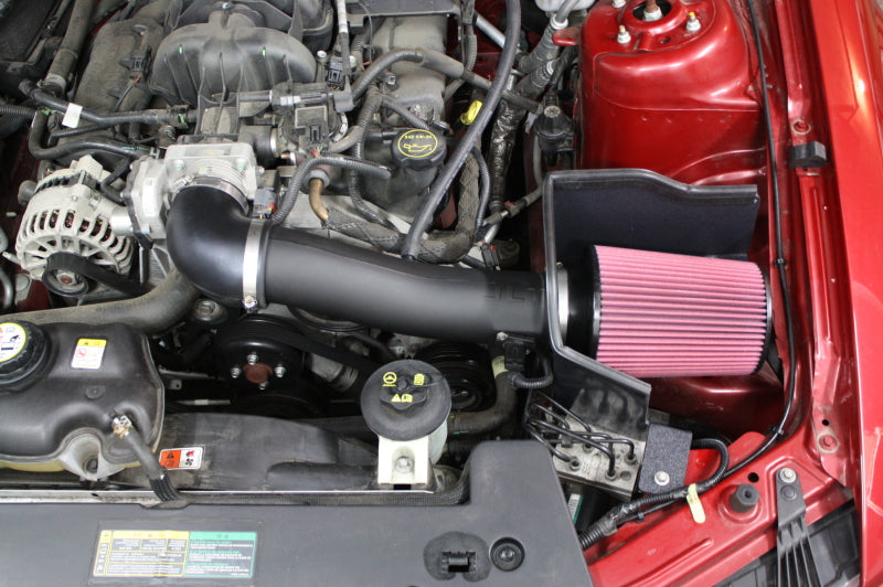 JLT 2010 Ford Mustang V6 Series 2 Black Textured Cold Air Intake Kit w/Red Filter - Tune Req CAI2-FMV6-10 CAI2-FMV6-10 Photo - Primary