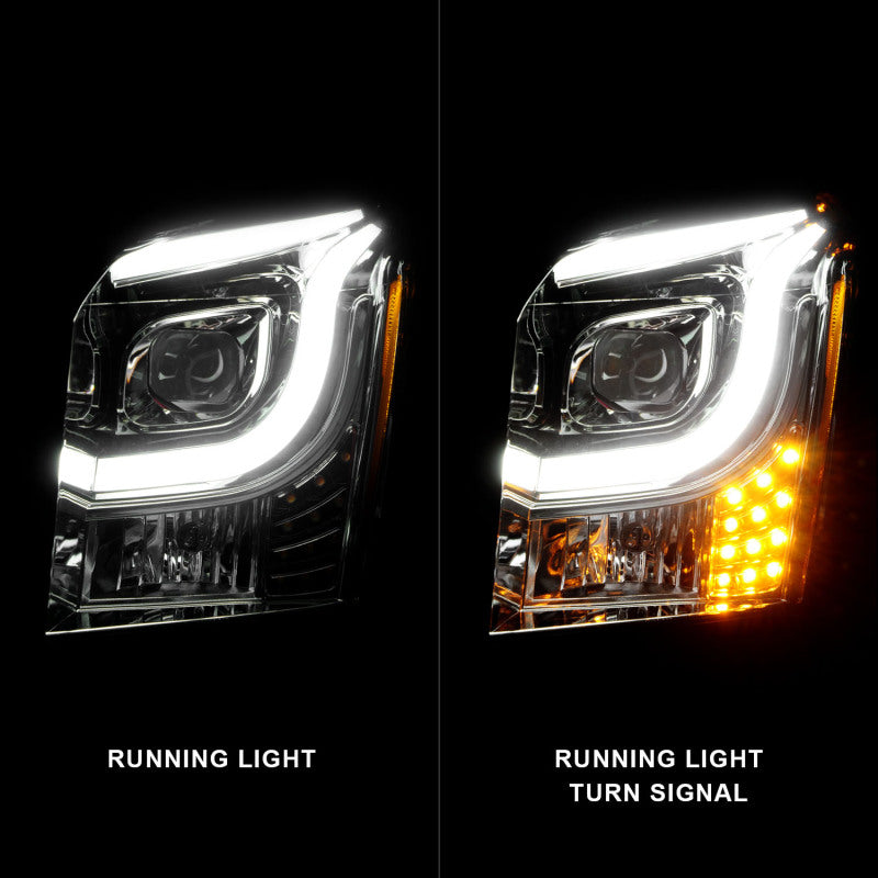 ANZO 2015-2017 GMC Yukon XL Projector Headlights W Lightbar - Chrome/Amber 111536 111536 User 1