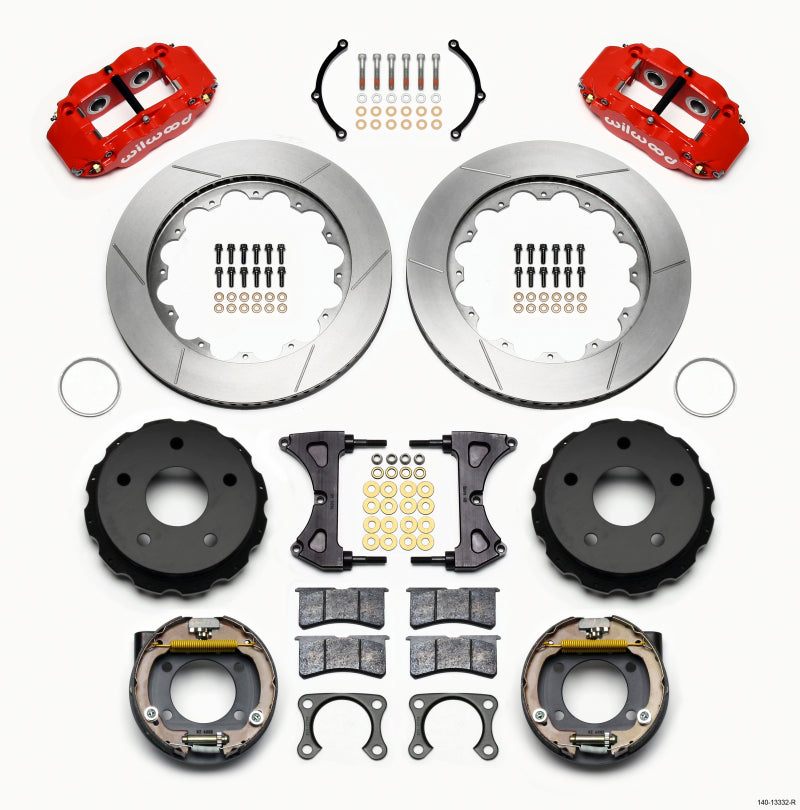 Wilwood Narrow Superlite 4R Rear P-Brk Kit 14.00in Red Small Ford 2.36in Off Bronco 5 x 5.50 140-13332-R 140-13332-R Photo - Primary