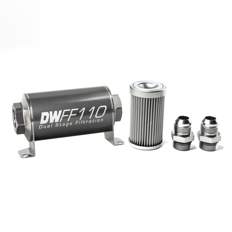 DeatschWerks '-10AN, 10 micron, 110mm In-line fuel filter kit 8-03-110-010K-10 Photo - Primary