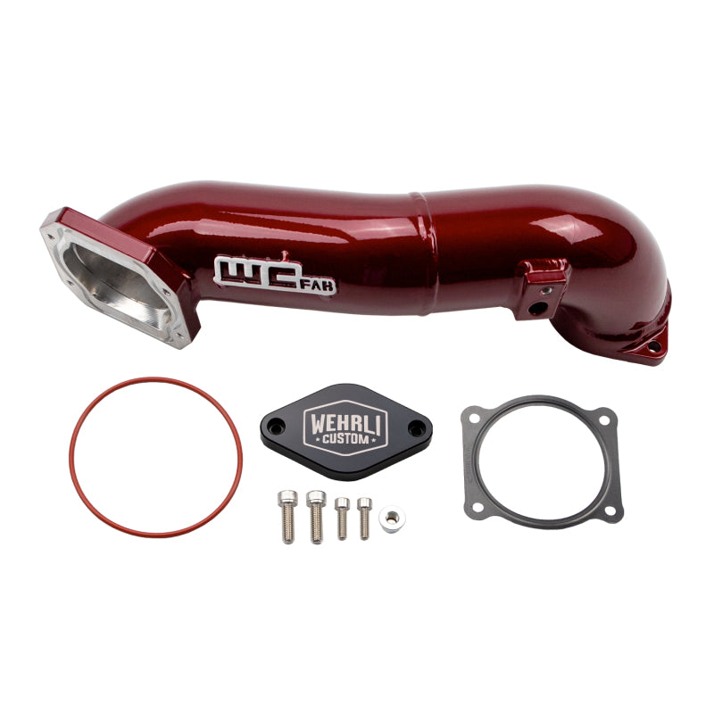 Wehrli 11-16 LML Duramax Passenger Side Upper Crossover Intercooler Pipe Kit - WCFab Red WCF100328-RED