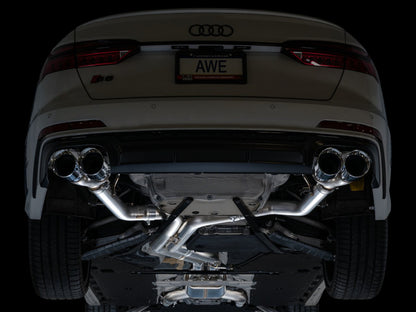 AWE Tuning 19-23 Audi C8 S6/S7 2.9T V6 AWD Track Edition Exhaust - Chrome Silver Tips 3020-42101 3020-42101 Photo - Mounted