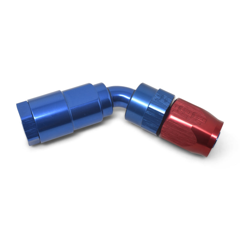 Russell Performance 3/8in SAE Quick Disc Female to -6 Hose Red/Blue 45 Degree Hose End 611210 611210 Photo - out of package