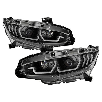 Spyder Honda Civic 16- 2DR/4DR/Hatchback Projector Headlights - Black PRO-YD-HC16SI-SEQGR-BK 5087867 5087867 Photo - Primary
