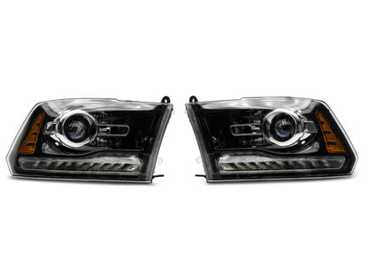 Raxiom 09-18 Dodge RAM 1500 LED Halo Headlights w/Switchback Turn Signals- Blk Housing (Clear Lens) R111518 R111518 Photo - Close Up