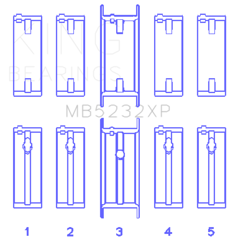 King Engine Bearings King Nissan CA16DET/CA18DET/CA20ET (Size STD) Performance Main Bearing Set MB5232XP MB5232XP Photo - Primary
