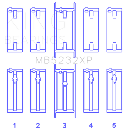 King Engine Bearings King Nissan CA16DET/CA18DET/CA20ET (Size STD) Performance Main Bearing Set MB5232XP MB5232XP Photo - Primary