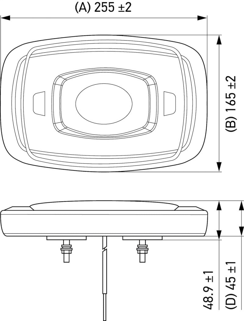 Hella L/Bar Mini 10In Led (Mv Fxd Amber) 014566111 014566111 Technical Drawing