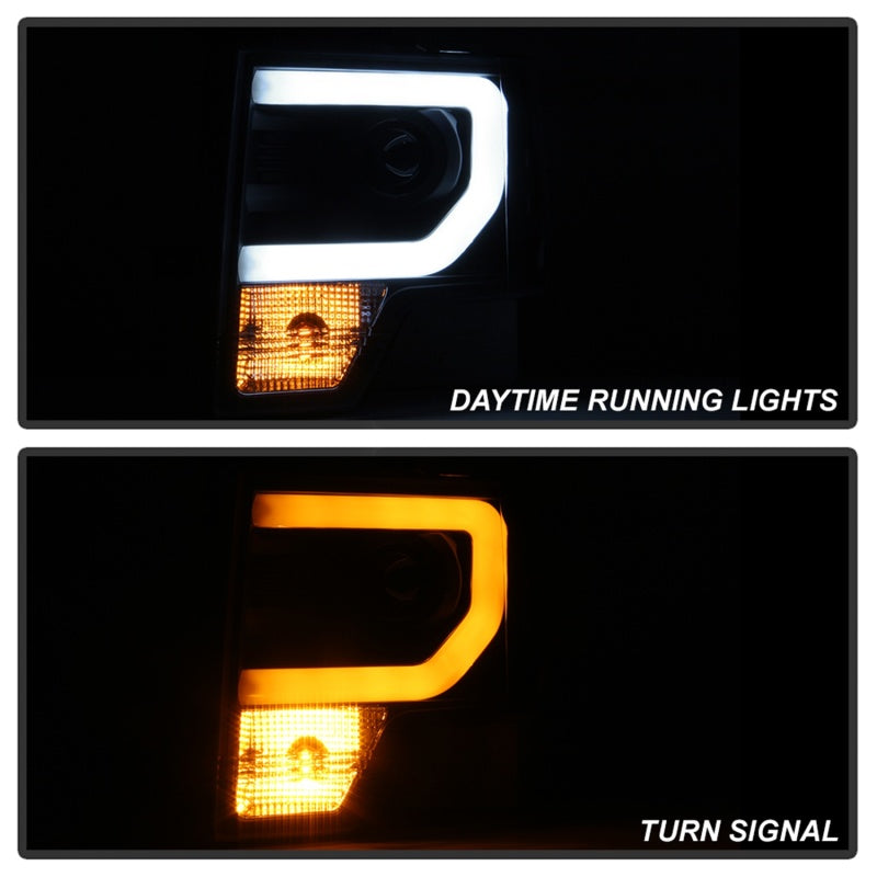 Spyder 09-14 Ford F-150 Projector Headlights - Halogen Model Light Bar - Blk PRO-YD-FF15009-SBLB-BK 5086204 5086204 Photo - Unmounted