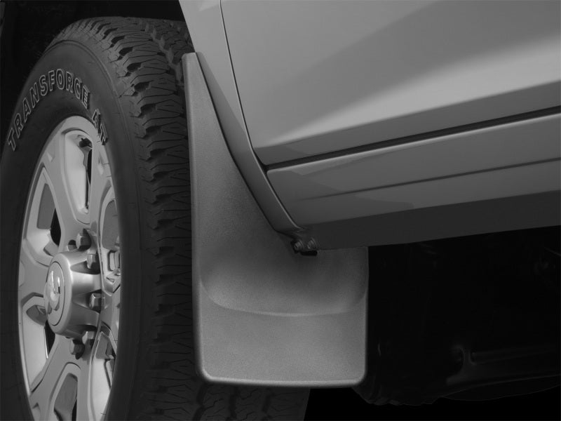 WeatherTech 14+ Dodge Ram 2500 / 3500 No Drill Mudflaps - Black 110045 Photo - Mounted