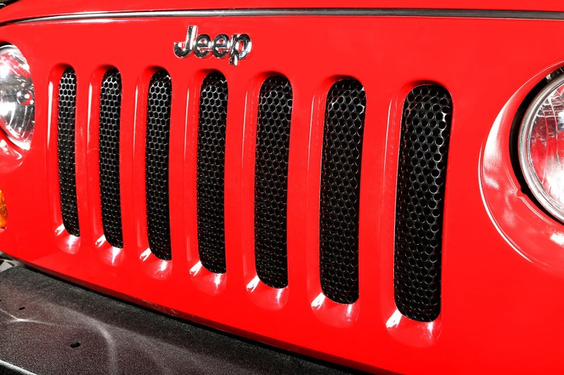 Rugged Ridge Grille Insert, Black; 07-18 Jeep Wrangler JK 11401.32 Photo - Mounted