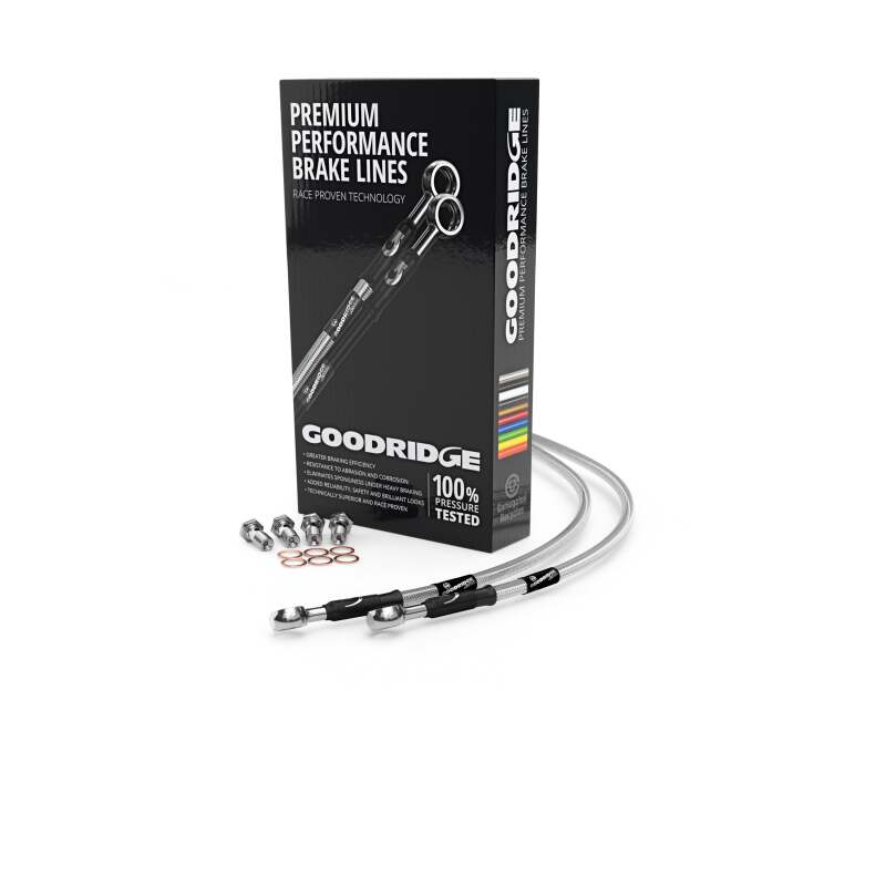 Goodridge 08-13 Harley-Davidson FLH/FLT (w/o ABS) Front 10in Extended Brake Hose Kit HD0091-3FC-CL10 HD0091-3FC-CL10 Photo - Primary
