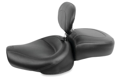 Mustang Motorcycle Mustang 82-03 Harley Sportster Wide Touring Solo Seat w/Driver Backrest - Black 79126 79126 Photo - Primary
