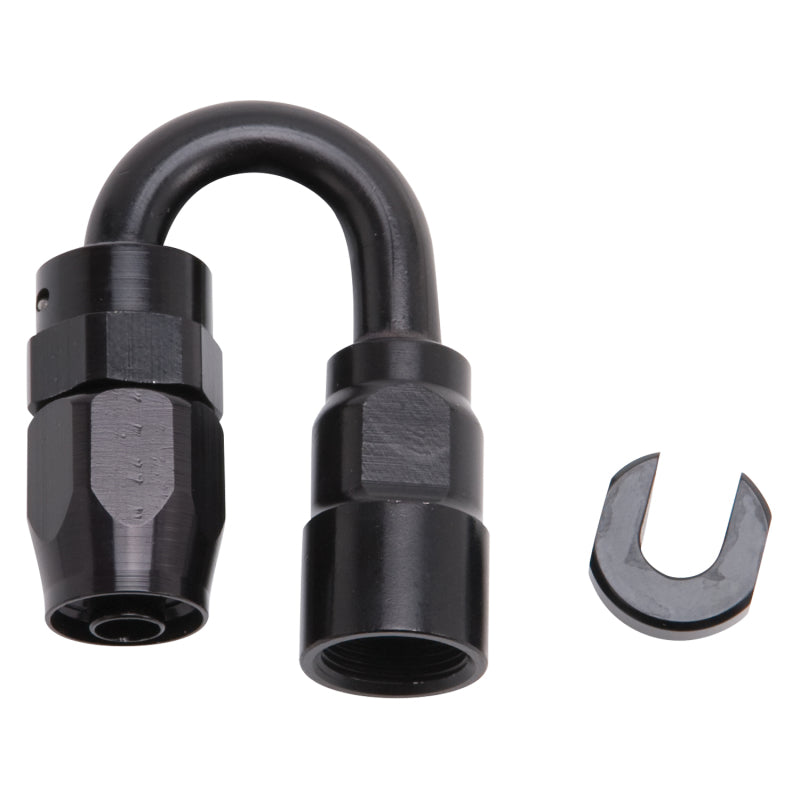 Russell Performance 5/16in SAE Quick Disc Female to -6 Hose Black 180 Degree Hose End 611283 611283 Photo - Primary