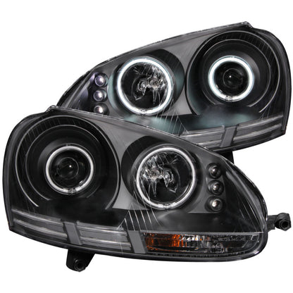 Anzo 2006-2009 Volkswagen Rabbit Projector Headlights w/ Halo Black (CCFL) 121345 Photo - Primary