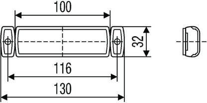 Hella Lamp SMLR MD24 2PS 008645001 008645001 Technical Drawing