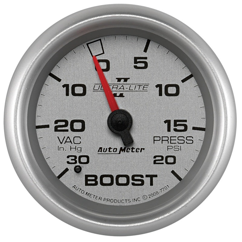Autometer UL II 2-5/8in 30in HG/20 PSI Mechanical Boost/Vacuum Gauge 7701 7701 Photo - Primary