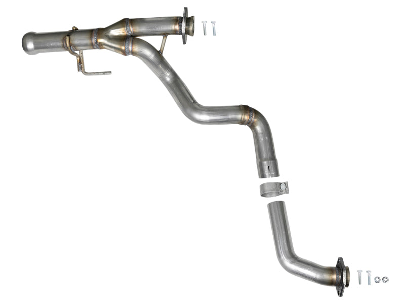 aFe Power Twisted Steel Y-Pipe 2-1/4in 409 SS Exhaust System 2018 Jeep 48-48026 Photo - Unmounted