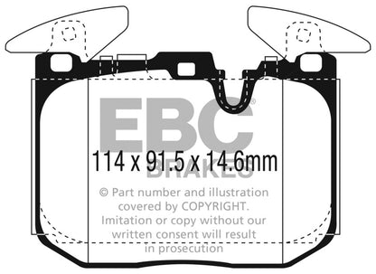 EBC 2014+ BMW I8 1.5L Turbo/Electric Yellowstuff Front Brake Pads DP42303R DP42303R Photo - Primary