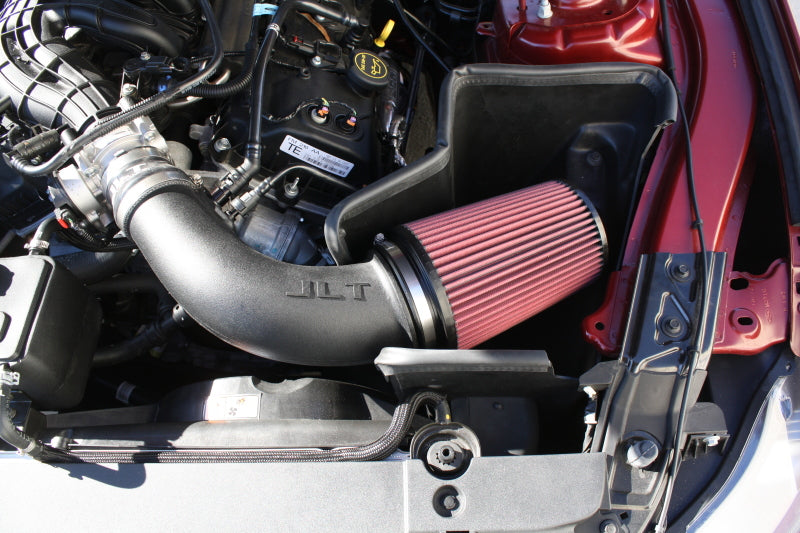 JLT 15-17 Ford Mustang V6 Black Textured Cold Air Intake Kit w/Red Filter CAI-FMV6-15 CAI-FMV6-15 Photo - Primary
