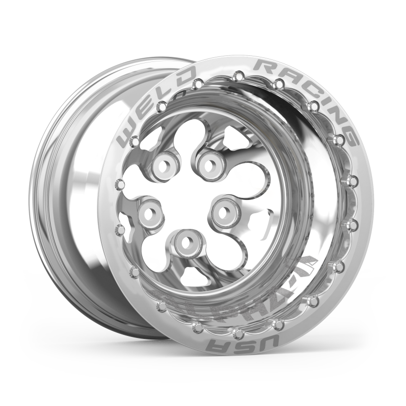 Weld Alpha-1 15x13 / 5x4.5 BP / 3in. BS Polished Wheel - Polished Double Beadlock MT 83P-513206MP 83P-513206MP Photo - Unmounted