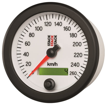 Autometer Stack Instruments 88MM 0-260 KM/H Programmable Speedometer - White ST3852 ST3852 User 2