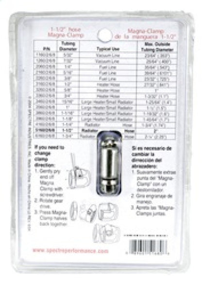Spectre Magna-Clamp Hose Clamp 1-1/2in. - Chrome 5168 5168 Photo - in package