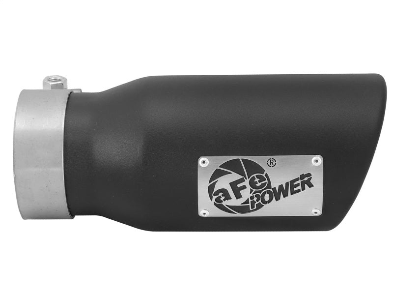 aFe MACH Force-Xp 3in 409 Stainless Steel Exhaust Tip Black - 3in In x 4in 49T30401-B09 Photo - Unmounted