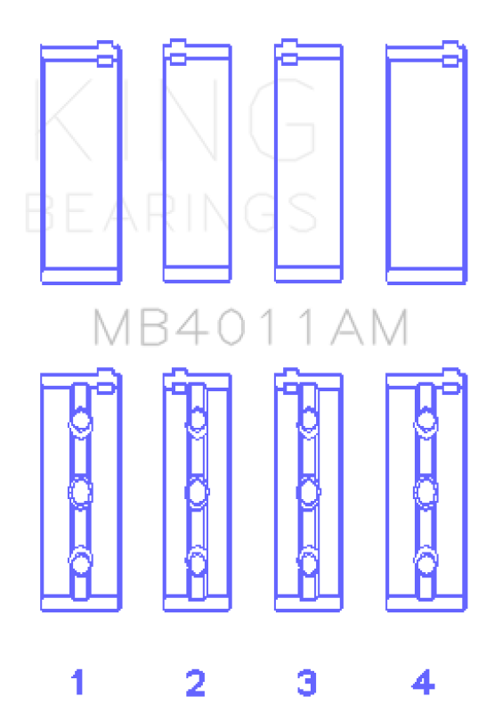 King Engine Bearings Toyota 1Mzfe (Size +0.50mm) Main Bearing Set MB4011AM0.5 MB4011AM0.5 Photo - Primary