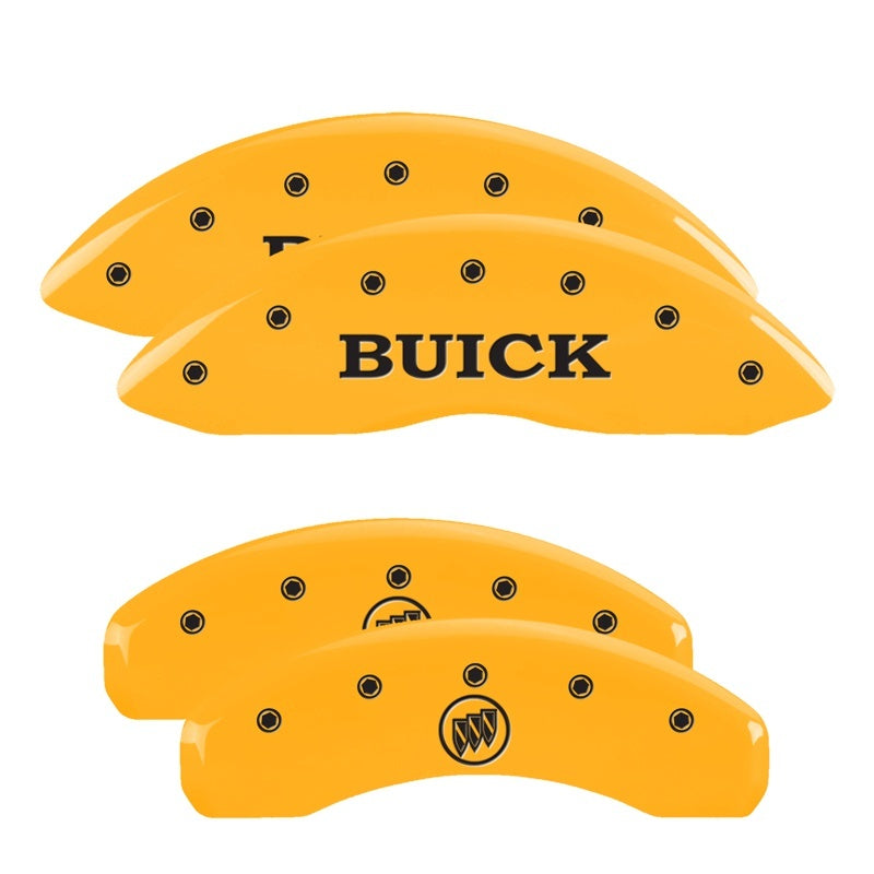 MGP 4 Caliper Covers Engraved Front Buick Rear Yellow Finish Black Char 2007 Buick Lucerne 49002SBSHYL 49002SBSHYL Photo - Primary