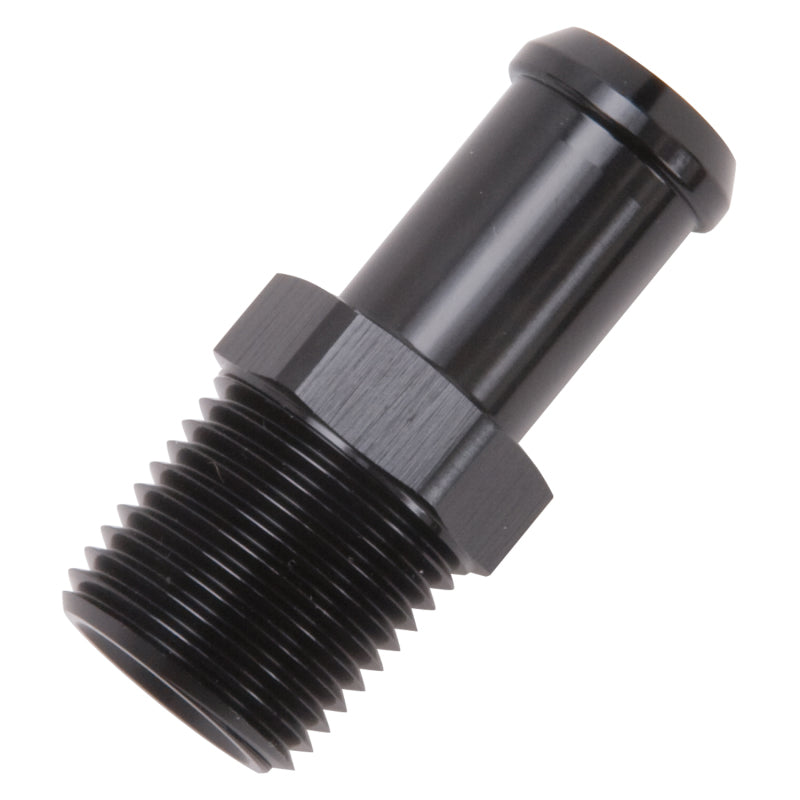 Edelbrock Hose End, Straight, 1/2" NPT to 5/8" Barb, Black Anodize 8159 Photo - out of package